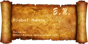 Biebel Manna névjegykártya