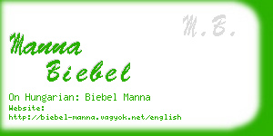 manna biebel business card